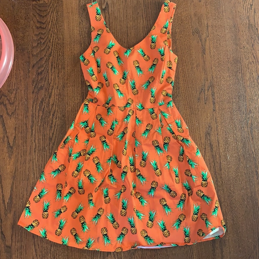 Pineapple fit and flare dress ModCloth small